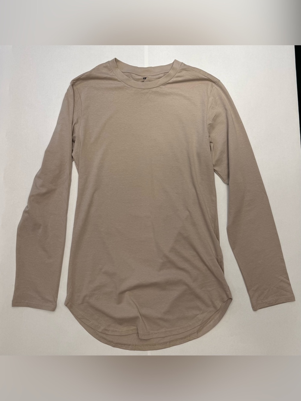 H&M Men’s Long Sleeve Crewneck Shirt - Beige Taupe